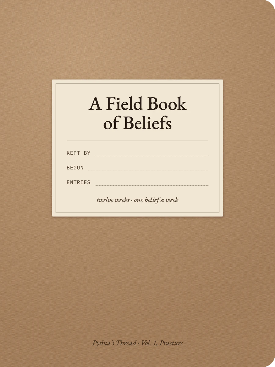 A Field Book of Beliefs: kraft cover with a printed label